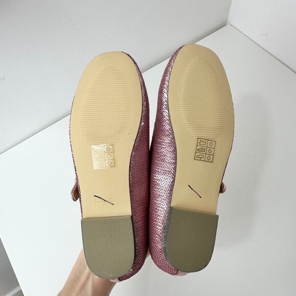 J.Crew Crewcuts Girls Sequin Mary Jane Flats Ballet Party Formal Pink K2 NWT - Picture 13 of 13